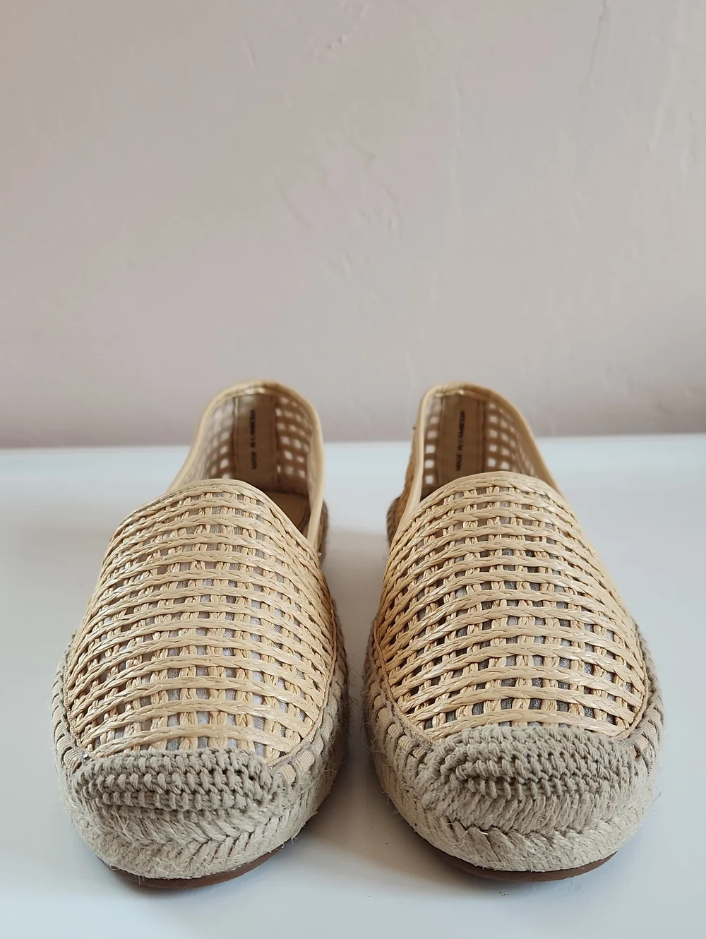 J. Crew Woven espadrille flats Natural Raffia Size 8.5 NWT
